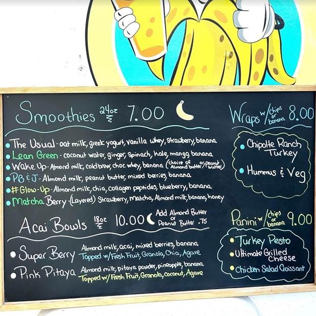 Spotted Banana Asheville Food-truck-menu