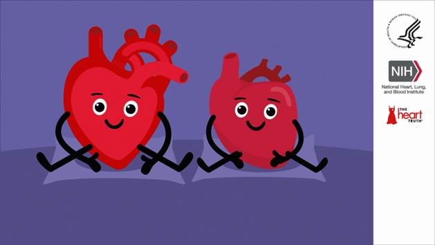 Manage Stress cartoon hearts
